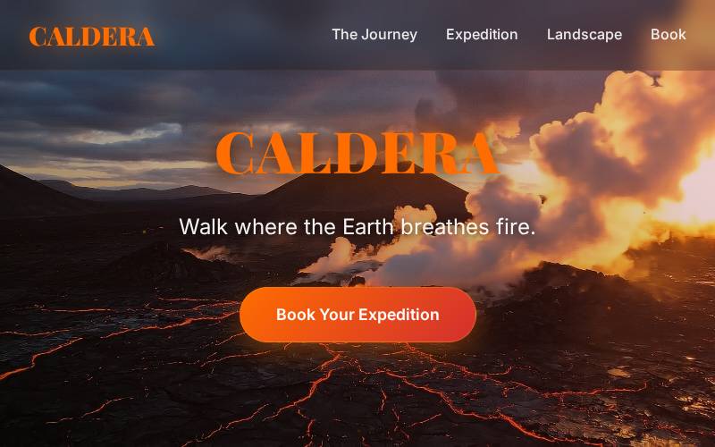 Website for Caldera volcanic tours in Iceland