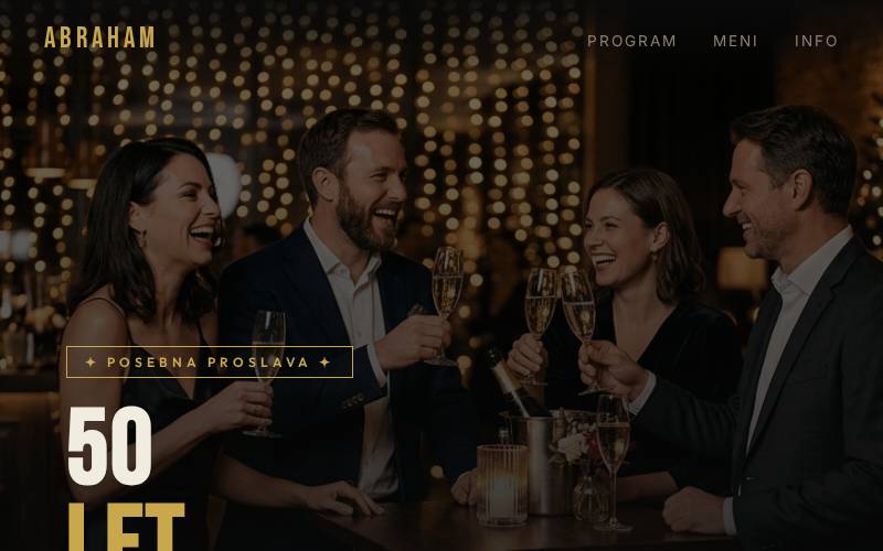Website for a 50th birthday celebration