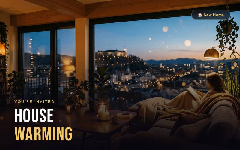 Housewarming party website for Gregor and Tjaša