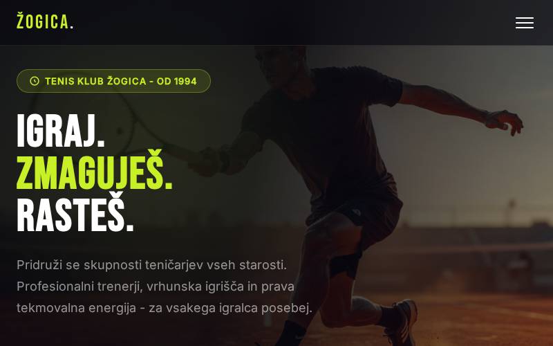 Website for tennis club Žogica